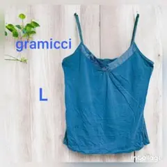 gramiccigramicci 青 キャミソール Lサイズ　輸入古着/海外古着