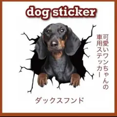 3D カーステッカー 黒 ダックスフンド シール カー用品 車体