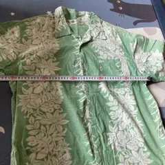 アロハシャツ 緑 フラワー花柄 かりゆし
