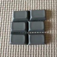 DSA PBT ブランク キーキャップ 1.5U グレー　×6