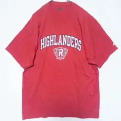 HIGHLANDERS プリントTシャツ 赤 XLサイズ Russell