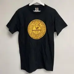 #727 SUN STUDIO ロゴプリントTシャツ ブラック M 古着