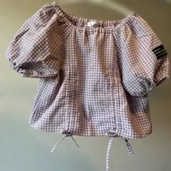 JENNI love パープル チェック オフショルダー一度のみ使用美品