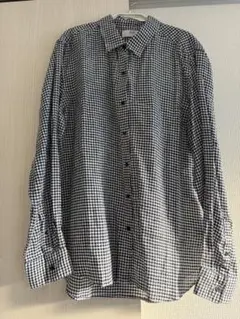 UNIQLO プレミアムリネンチェックシャツ L ギンガムチェック ユニクロ