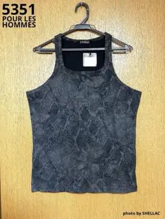 5351プールオム Python pattern tank top.