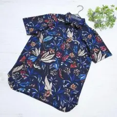 【美品】Callaway キャロウェイ 花柄 吸汗速乾 メッシュ ポロシャツ M