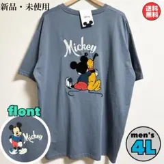 新品　ミッキーマウス　ミッキー　プルート　サガラ刺繍　Ｔシャツ　4Lサイズ