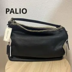 PALIO パリオ　レザー　バック　ショルダー　ハンド　バック　黒　ブラック