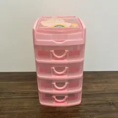 【ケアベア】ミニ引き出し プラスチック 4段 ペン立て付き