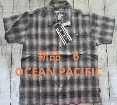 新品⭐️OP オープンシャツ　ネイビーチェック 6★kop673