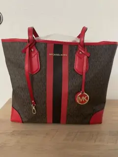 未使用・美品✩マイケルコース✩エヴァ ラージロゴストライプ トートバッグ