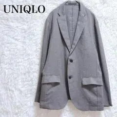 美品　UNIQLO ユニクロ　テーラードジャケット　M グレー　スリムフィット