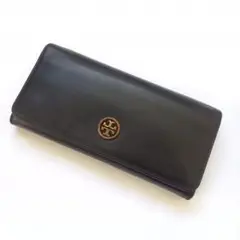 【美品】 Tory Burch 長財布 ブラック 二つ折り 大人気カラー ロゴ