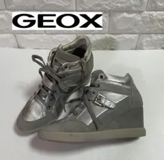 【美品】GEOX 厚底 ウェッジ ソール サイド ジップ スニーカー 39