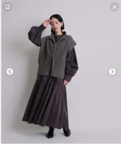 cadune ジップ付きベスト グレー