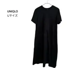 UNIQLO ユニクロ マーセライズコットンAラインワンピース ブラックL