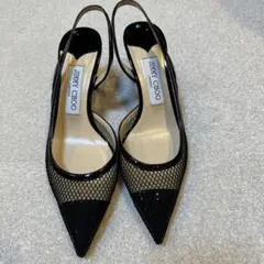 Jimmy Choo メッシュバックストラップパンプス