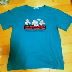シン仮面ライダー　サンリオ　キティ コラボ Tシャツ LL　ターコイズブルー