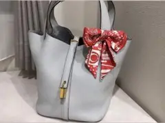HERMES エルメス ピコタンロックmmブルーペールゴールド金具