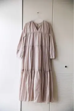 ヌキテパ ベージュ ロングワンピース M