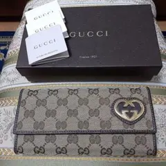 GUCCI グッチGGキャンパスハートロゴ長財布