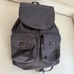 coach リュック ナイロン グレー バッグパック ターンロック