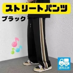 190K13 ズボン サイドライン パンツ ストリート モード メンズ ブラック