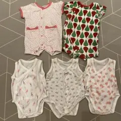 ベビー肌着３点　ロンパース2点　60〜80㎝