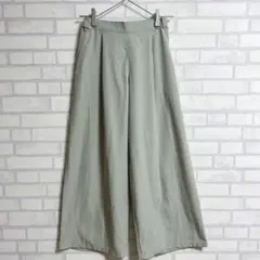 【ネイビーNAVY】レディース　ガウチョパンツ　後ろリボン　サイドポケット　S