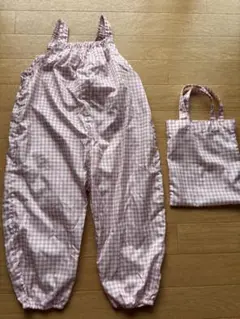 【新品未使用】砂場着 プレイウェア ピンク ギンガムチェック