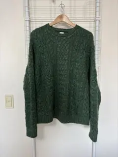 極美品　Joint works ケーブルニット　グリーン　サイズM