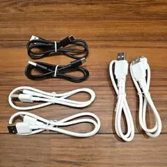 【新品未使用】USBケーブル 6本セット 正規品　充電　白×黒　短め