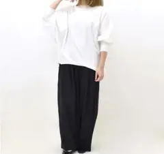 【新品】ミズイロインド クルーネックコクーンプルオーバー 白