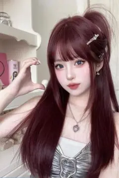 ワインレッド ウィッグ