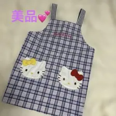 美品★HELLO KITTY チェックエプロン