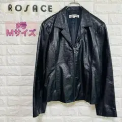 ROSACE ラムレザー ジャケット ライダース レディース 9号 M ブラック