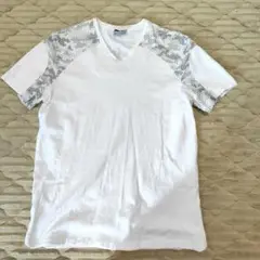 アルマーニ　半袖Tシャツ　Vネック　ホワイト　古着　SHIRT