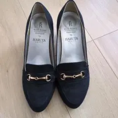 HARUTA ブラックスエードローファー