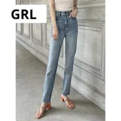 【新品】GRL グレイル／カットオフストレートデニムパンツ[cu188]