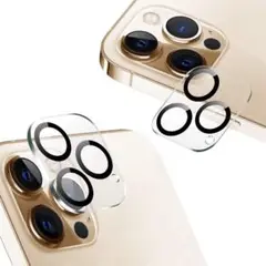 AUNEOS iPhone 12 Pro 用カメラフィルム 3眼レンズ黒縁取り