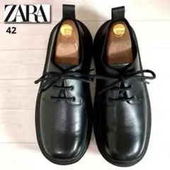 美品　ZARA プレーントゥ　レザー　グラデーション　ローファー 40 茶 美品 ZARA プレーントゥ レザー グラデーション ローファー 40