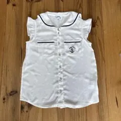 セーラー襟 ホワイト 半袖シャツ 150cm