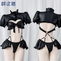 新品!即納★ブラックフリルビキニ