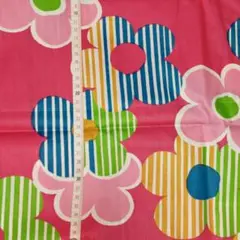 シーチング 花 カラフル 昭和レトロ ピンク 約106cm×200cm