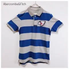 Abercrombie&Fitch インディアン刺繍 半袖ボーダーポロシャツ M