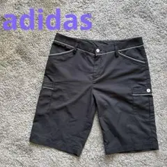 adidas 黒 ショートパンツ サイドポケット付き　ゴルフ