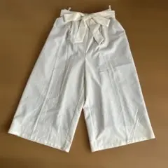 アースミュージックアンドエコロジー　リボン付きガウチョパンツ