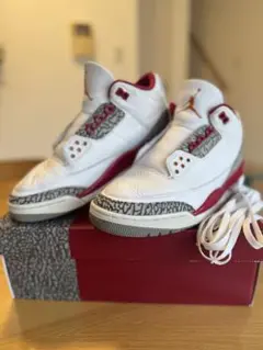 【格安】Air Jordan 3 Retro 27.5ホワイト/レッド/グレー