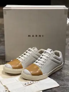 【未使用/新品同様】MARNI カラーブロックバンデッド本革レザースニーカー41
