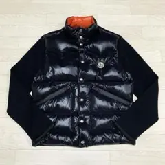 〔新品同様〕モンクレール　ダウンカーディガン　ブラック　オレンジ　L 5P5